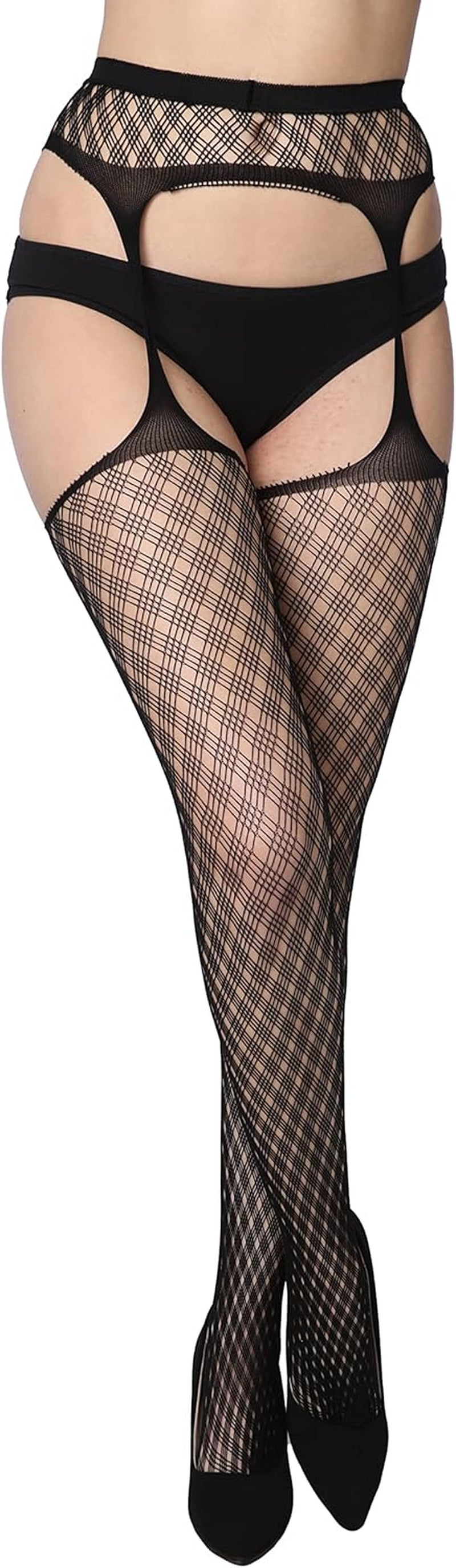 Fishnet Women'S Lace Stockings Tights Sexy Pantyhose Regular & plus Sizes (Pack of 6)