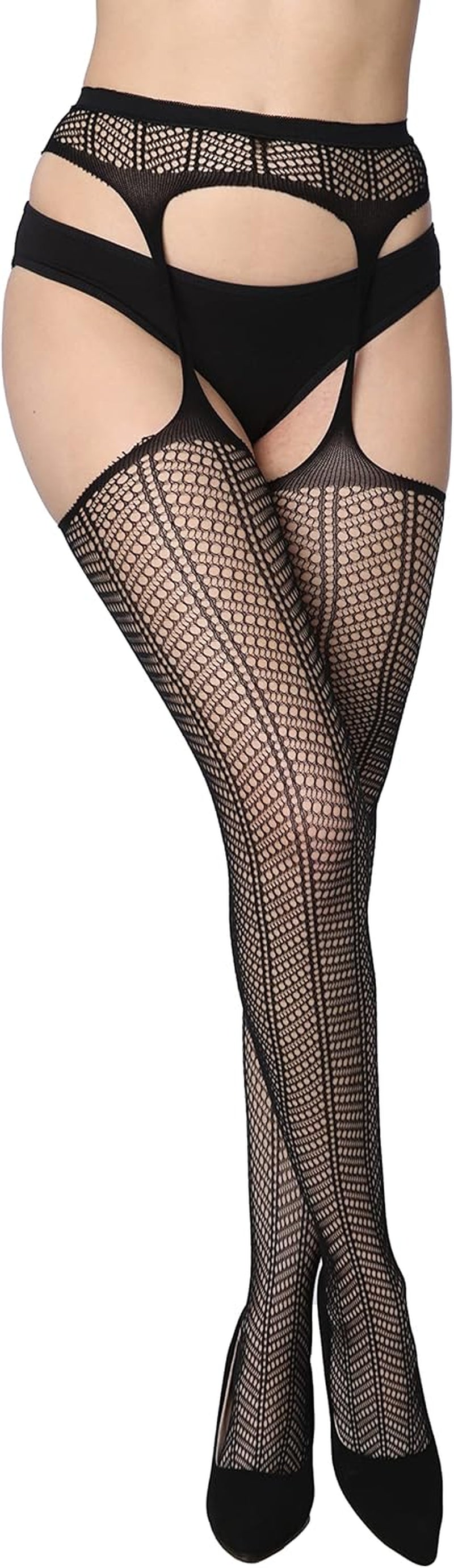 Fishnet Women'S Lace Stockings Tights Sexy Pantyhose Regular & plus Sizes (Pack of 6)