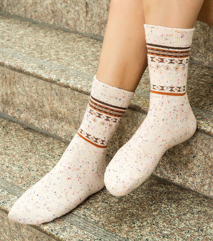 6 Pairs Womens Wool Socks Thick Knit Warm Casual Wool Cozy Crew Winter Socks Christmas Gifts